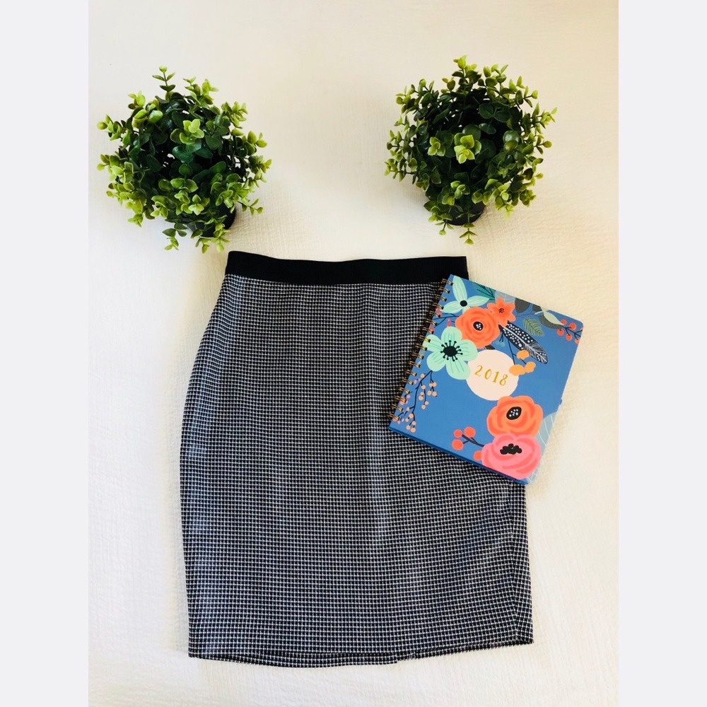 Blue and White Pencil Skirt